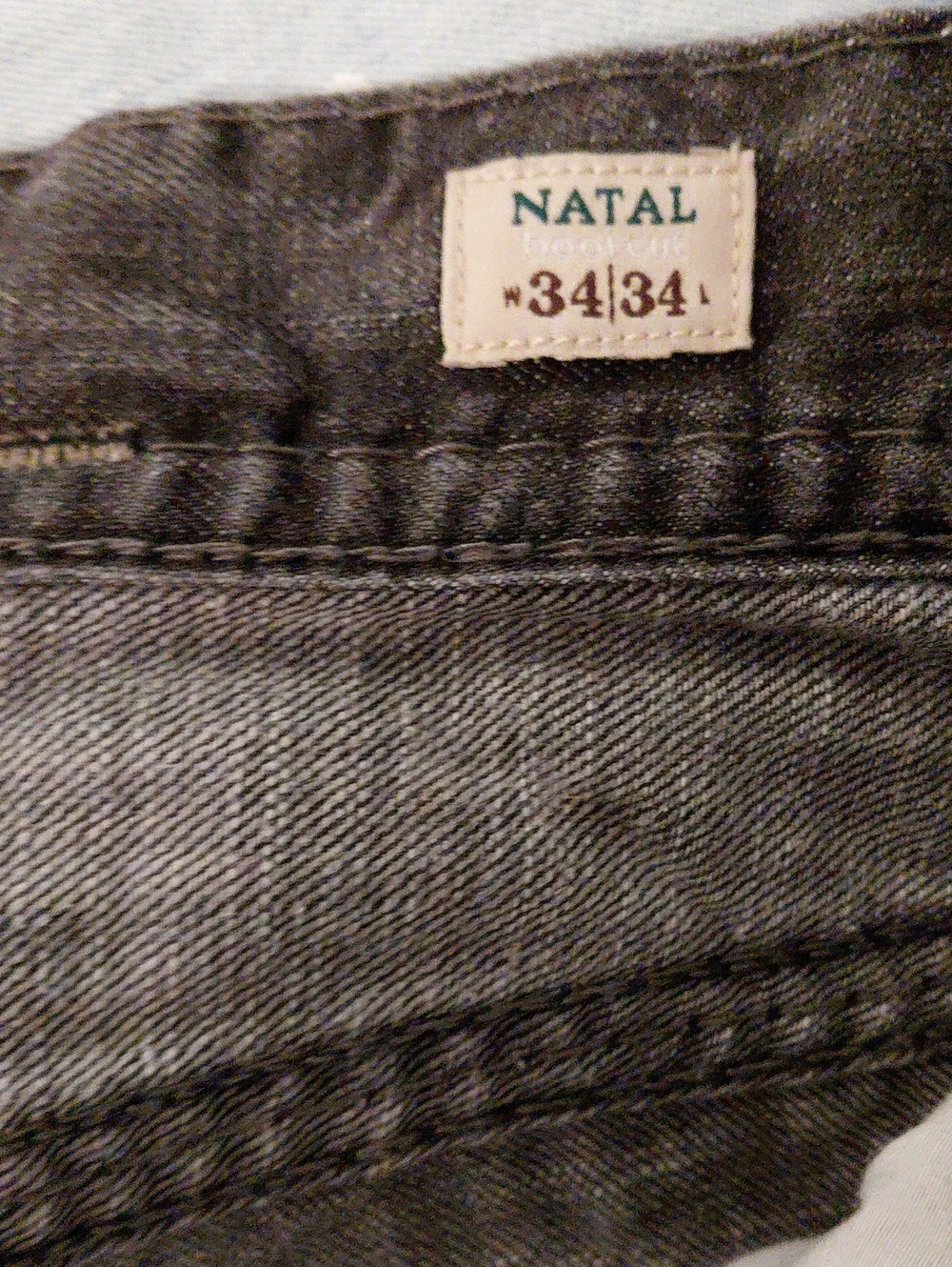 MEC DENIM Men's Black Distressed Jean. NATAL BOOTCUT Size 34X34 Button Fly - Picture 7 of 15